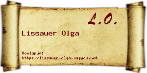 Lissauer Olga névjegykártya